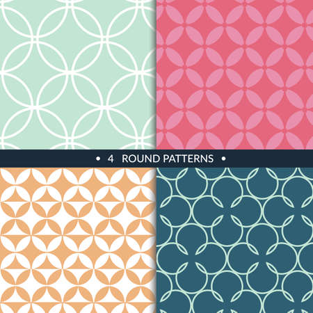Vector set of seamless patterns. Four circles pattern.のイラスト素材