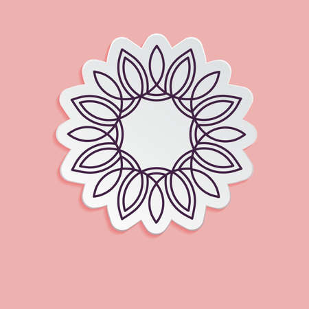 Simple and graceful vector label, abstract calligraphic ornament, 3D effect.のイラスト素材