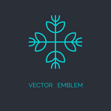 Simple and stylish monogram design template, Elegant Flower line art Logo Design Template. Element for your design - floral shops,cosmetics packaging, beauty and spa studios.のイラスト素材