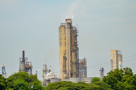 a fertilizer industrial factory complex owned by PT Petrokimia Gresik, Indonesia, 5 February 2024