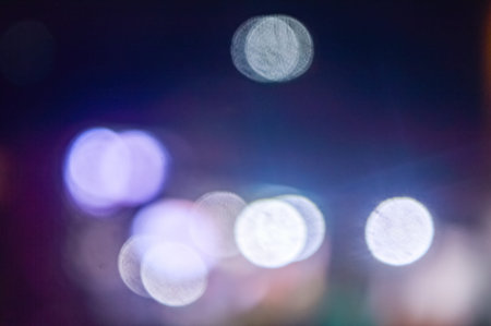 background of colorful bokeh light and blur at night