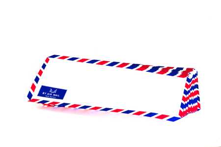 many air mail letter on the white background.の写真素材