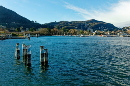 Lake of Como Lago di Como Lombardy Italyの写真素材