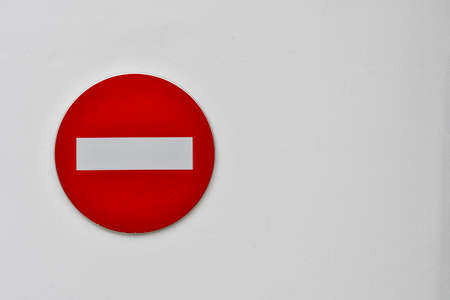Traffic prohibited sign, on white background.の写真素材