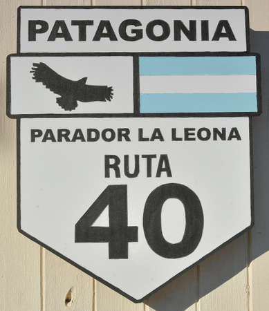 Sign of Route 40 of Patagonia.の写真素材
