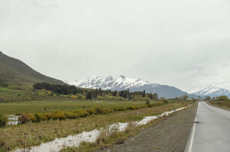 Road through the Patagonian steppeの写真素材