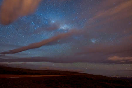 Night photography on the starry sky of Patagonia.の写真素材