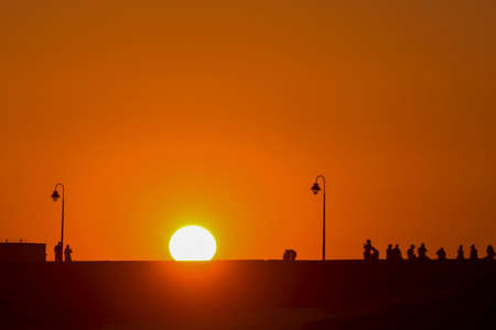 Magnificent sunset on the Paseo de Cadiz.の写真素材