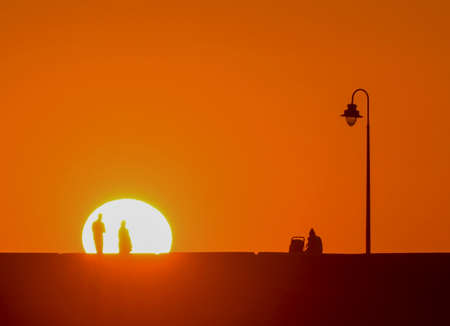 Magnificent sunset on the Paseo de Cadiz.の写真素材