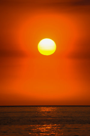 Magnificent sunset in the coastal landscape.