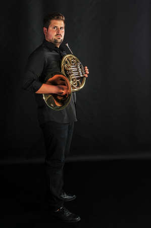 Professional musician, plays jazz music on saxophone.の写真素材