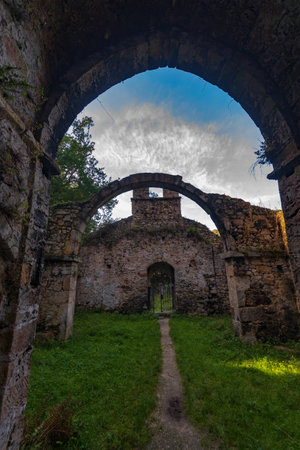 Religious and ecclesiastical architecture of Asturias - Spain.の写真素材