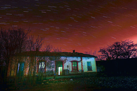 Night time, to the old abandoned train station.