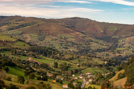 Landscape of the rural countryside of the Pass Valley. - Cantabriaの写真素材
