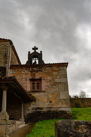 Sanctuary of the Virgen del Fresno in Asturias.の写真素材