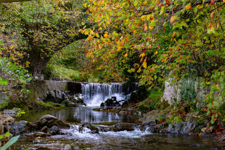 Roman bridge of San Pedro, Asturias.の写真素材
