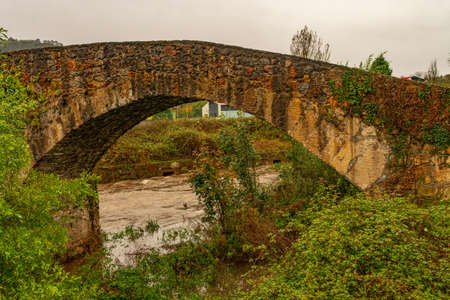 Medieval old bridge in Asturias.の写真素材