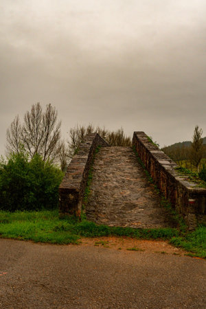 Medieval old bridge in Asturias.
