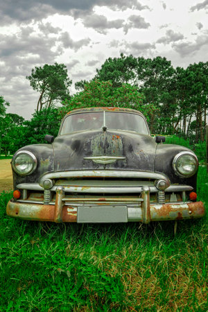 Classic vehicle abandoned in Uruguay.