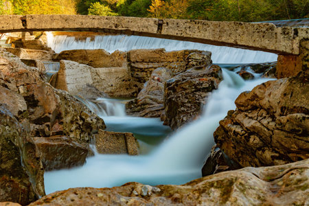 Salmon dam on the Sella river in Cangas de Onis
