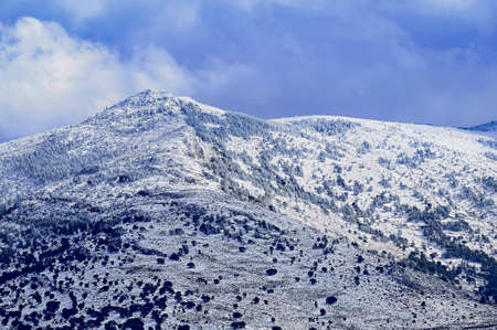 Snowy landscapes from the interior of Granada - Spainの写真素材