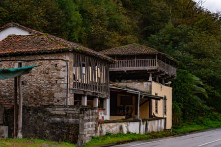 The horreo, has an undeniable folkloric value and is a milestone of Asturian identityの写真素材