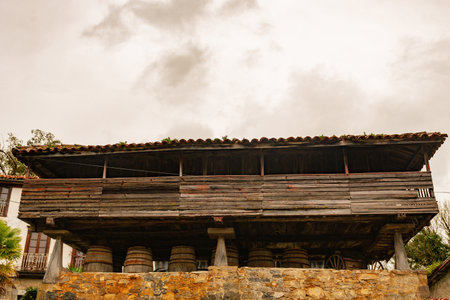 The horreo, has an undeniable folkloric value and is a milestone of Asturian identityの写真素材