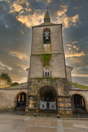 Romanesque church of San Salvador gradas de Salimeの写真素材