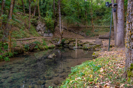 Source of the Ebro River in Fontibre.の写真素材