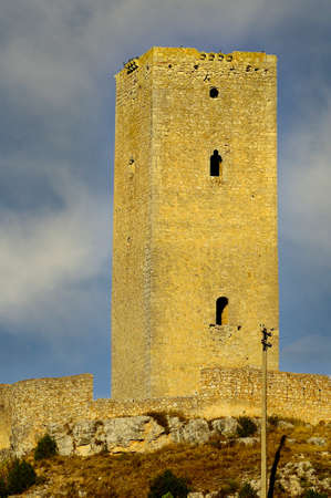 Arms tower in Alarcon, Cuenca - Spainの写真素材