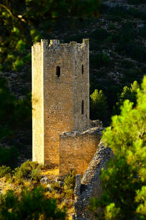 Canavate tower in Alarcon, Cuenca.の写真素材