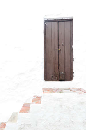Doors of the white houses of Salobrena in Granada.の写真素材