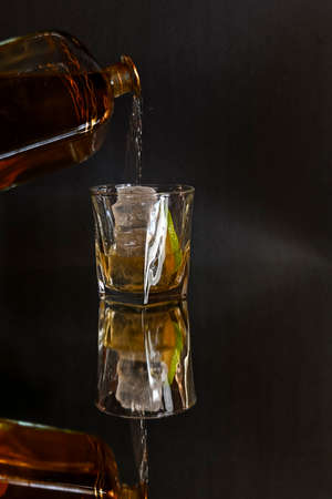 Service of different alcoholic beverages.の写真素材
