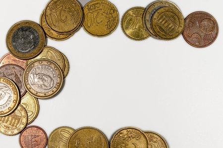 Euro coins background (European currency)