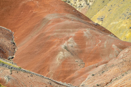Badland, red lands without vegetation of the Granada Geopark.