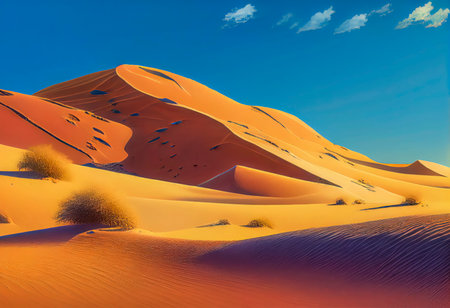 Sand dunes in the Sahara desert, Morocco. 3d renderingの素材