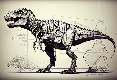 Tyrannosaurus T-rex. Vector illustration of a dinosaur.の素材