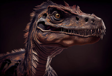 dinosaur on a dark background. 3d rendering. fantasy.の素材