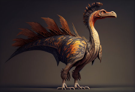 3d rendering of a vulture on a dark background with shadowsの素材