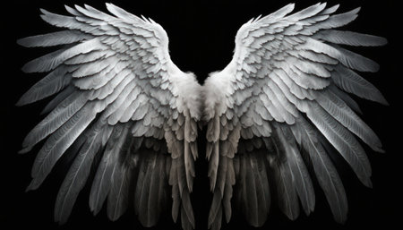 wings of an eagle on a black background, wings of an eagleの素材
