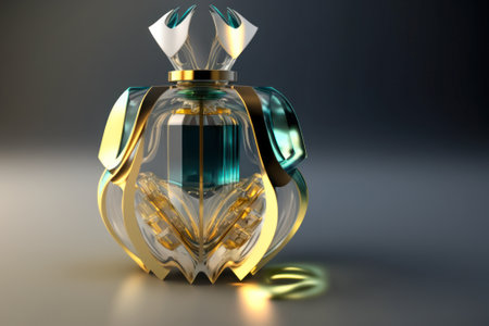 Perfume glass bottle isolated from the background. Generative AIの素材
