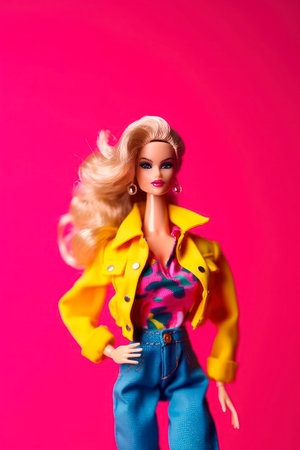Barbie doll, posing in casual clothes.の素材