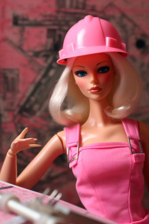 Barbie doll, working as an engineerの素材