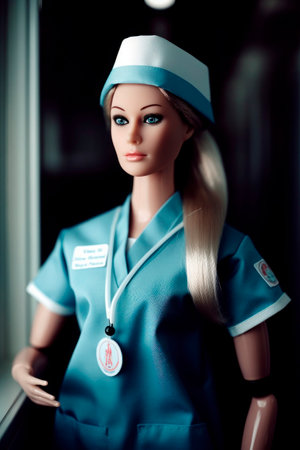 Barbie doll, doctor in a hospital corridorの素材