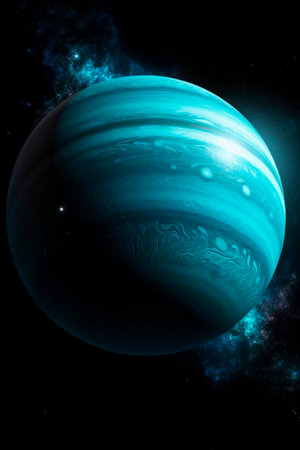 Uranus planet in the background of the universe, photorealisticの素材