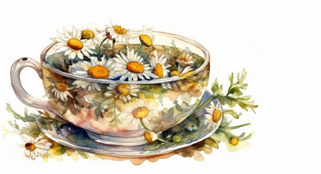 Cup of infusion, on a white backgroundの素材