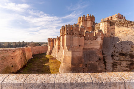 Mudejar gothic castle of Coca in Segovia- Spainの写真素材
