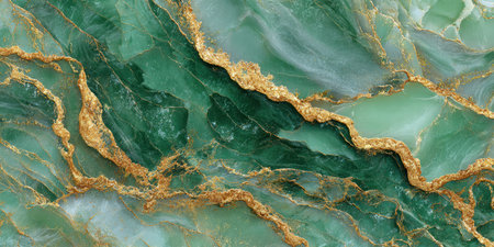 Bright green onyx slab with shimmering crystal veins and mineral detailsの写真素材