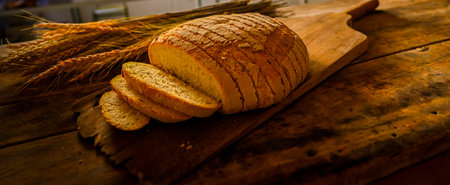 Sliced sourdough bread, home bakery concept