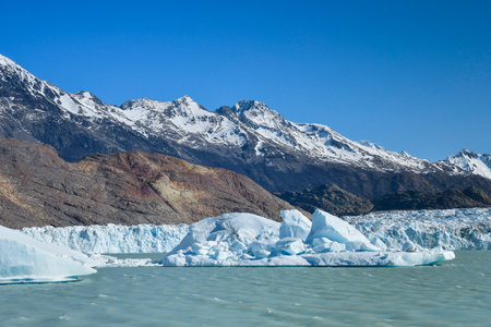 Viedma Glacier and the lake of the same name, Glacier National Park, Patagonia, Argentinaの写真素材